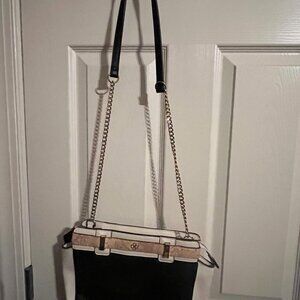 Black and White Crossbody Leather Purse from Ann Taylor